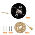 thumbnail image 3 of Uxcell AC 125/250V Pull Chain Switch Black On/Off Hemisphere Cover, 3 of 6