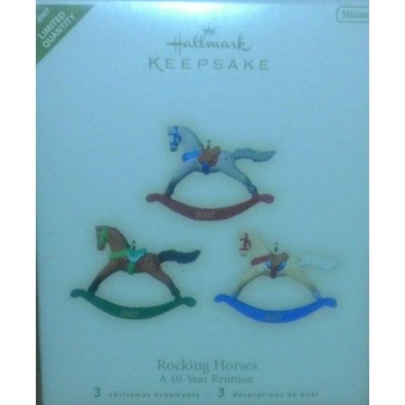 Hallmark 2007 Rocking Horses Limited Edition 3 Ornaments QXE9017