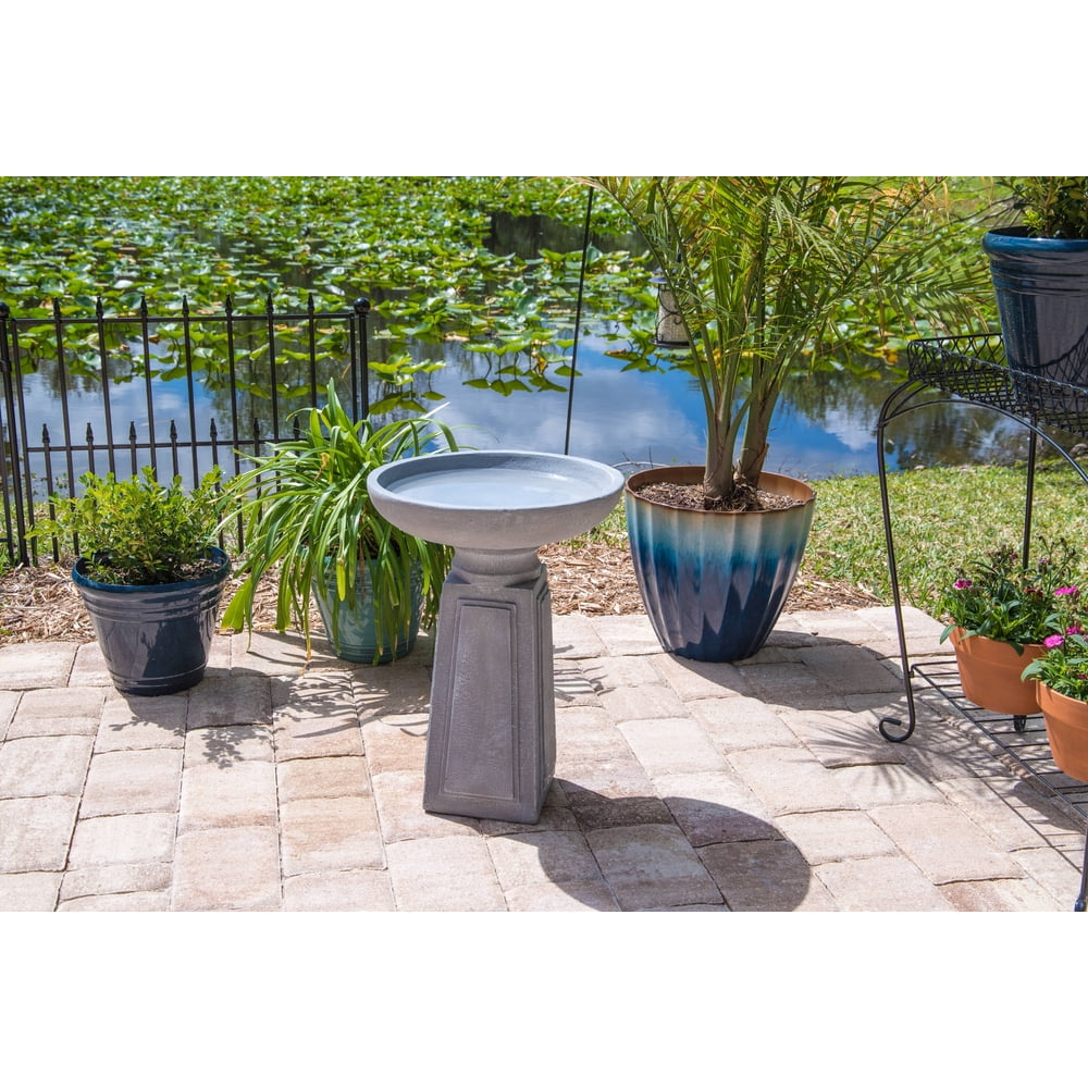 Pedestal Outdoor Bird Bath - Walmart.com - Walmart.com