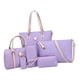 thumbnail image 3 of 6 piezas de moda para mujer, bolso de hombro, bolsos de hombro, bolso de mensajero, , conjunto de asas Púrpura Macarena Bolsos de hombro Cartera de embrague, 3 of 8