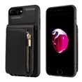 thumbnail image 4 of Feishell for iPhone 7 Plus/iPhone 8 Plus Crossbody Wallet Phone Case with Hand Strap & Shoulder Strap,Premium PU Leather RFID Blocking Card Slots Zipper Pocket Back Purse Kickstand Phone Case,Black, 4 of 12