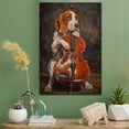 thumbnail image 2 of Grand Basset Griffon Vendeen Dog Stretched Canvas Size 8x12 Cello Canvas – Funny Grand Basset Griffon Vendeen Dog Team Player Wall Art, Ideal Gift Cello , Dog Owner, 2 of 5