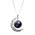 thumbnail image 1 of Collier Pendentif Horoscope Astrologie Signe du Zodiaque Demi-Lune des 12 Constellations, 1 of 10