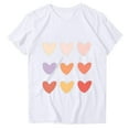 thumbnail image 3 of Camiseta de Manga Corta de Cuello Redondo Impresa para las Mujeres Día de San Valentín, Mezcla Ligera de Poliéster para Primavera Verano Otoño, 3 of 7
