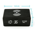 Shop Zunammy Wooden Digital LED Alarm Clock with Wireless Charger Qi Pad Wooden Great Prices