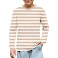 thumbnail image 6 of JYnXIANTI Little Girls Boys Long Sleeve Shirts Lightweight Round Neck Striped T Shirts Teens Loose Soft Tops Unisex Casual Clothes, 6 of 7