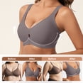 thumbnail image 2 of Qylux Plus Size Womens Wireless Jelly Bras No Underwire Seamless Push Up Supportive Full Coverage Comfortable Everyday Tshirt Bralettes,Grey,2XL, 2 of 7