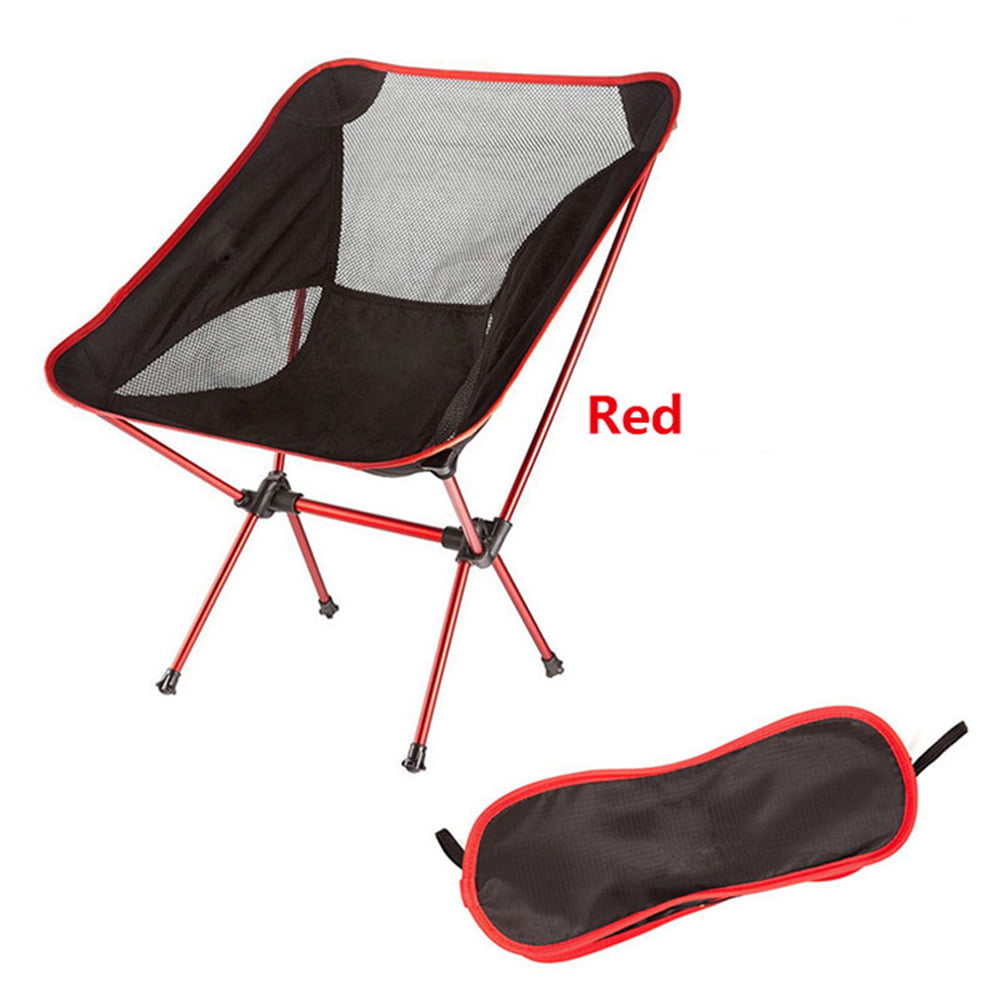 Folding Camping Chair Padded Moon Chair Garden Outdoor Festival Round Footrest 