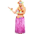 thumbnail image 7 of 8 Pieces 23.6 Inch Hawaiian Hula Skirt Costume Set Necklace Garland Bracelet Bikini Top for Women Tropical Luau Party Decoration, 7 of 7