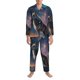 thumbnail image 3 of Balery Night Sky Wolf Pijama para Hombre de Dos Piezas con Manga Larga, Conjunto de Dormir y Descanso Suave con Bolsillos-XX-Large, 3 of 7