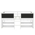 thumbnail image 3 of Euroco Wood Twin Loft Bed with Chalkboards for Bedroom, Low Profile Bed with Blackboard and Shelves for Kids Teens, White, 3 of 12