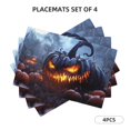 thumbnail image 3 of Placemats Set of 4 / 6, Halloween Pumpkin Monster B Placemats for Dining Table Indoor/Outdoors Heat Resistant Washable Placemats 18" x 12", 3 of 8