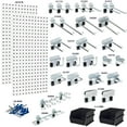 thumbnail image 2 of Triton Products® LB18-CK (2) 18 In. W x 36 In. H x 9/16 In. D White Steel Pegboards/28 Hooks/2 Bins, 2 of 8