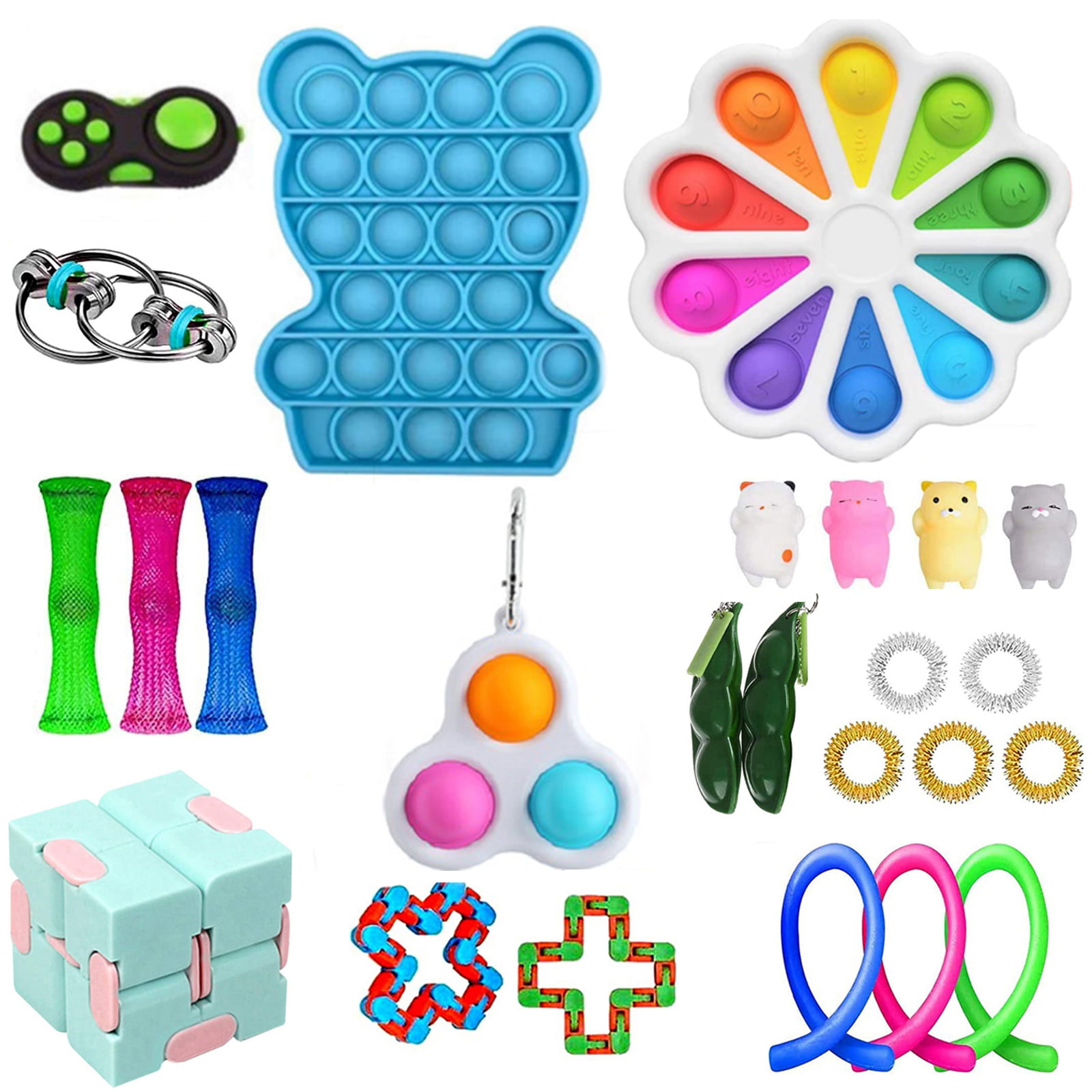 30 Pack Fidget Toys Set Sensory Tools Bundle Stress Relief Hand Kids Adults Toy 