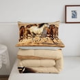 thumbnail image 5 of Homewish Boho Horse Animals Queen Comforter Set,Western Cowboy Comforter Sets Queen,Cream Brown,Light Gray Reversible,3pcs,1 Comforter and 2 Pillowcases, 5 of 7