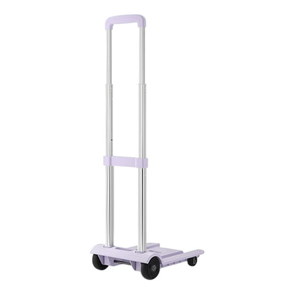 Hiroekza Folding Metal Hand Truck Trolley Dolly Small Trolley with Wheels Lightweight Utility Dolly Portable Picnic Shopping Cart Purple