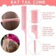 thumbnail image 2 of Hair Styling Comb Set 5Pcs Heat Resistant AntiStatic with Wide Tooth and Rat Tail Combs for Curly Hair Pink, 2 of 4
