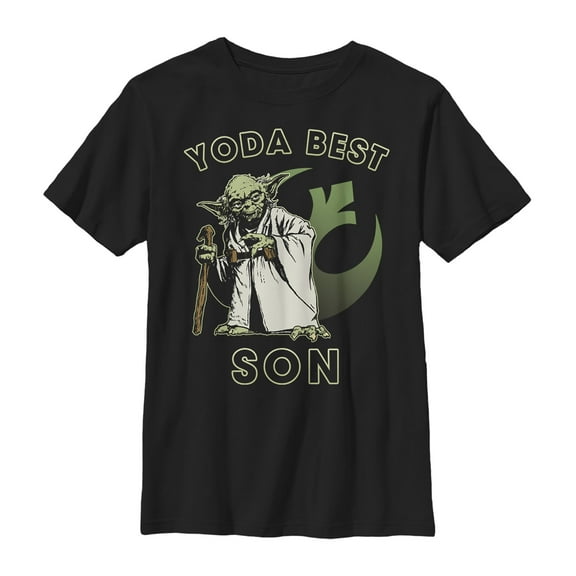 Boy's Star Wars Yoda Best Son Graphic Tee Black Small