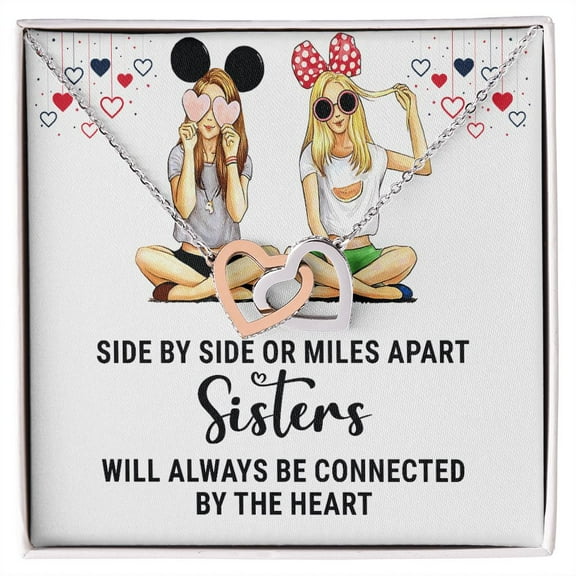 Sisters Connected by The Heart Inseparable Necklace
