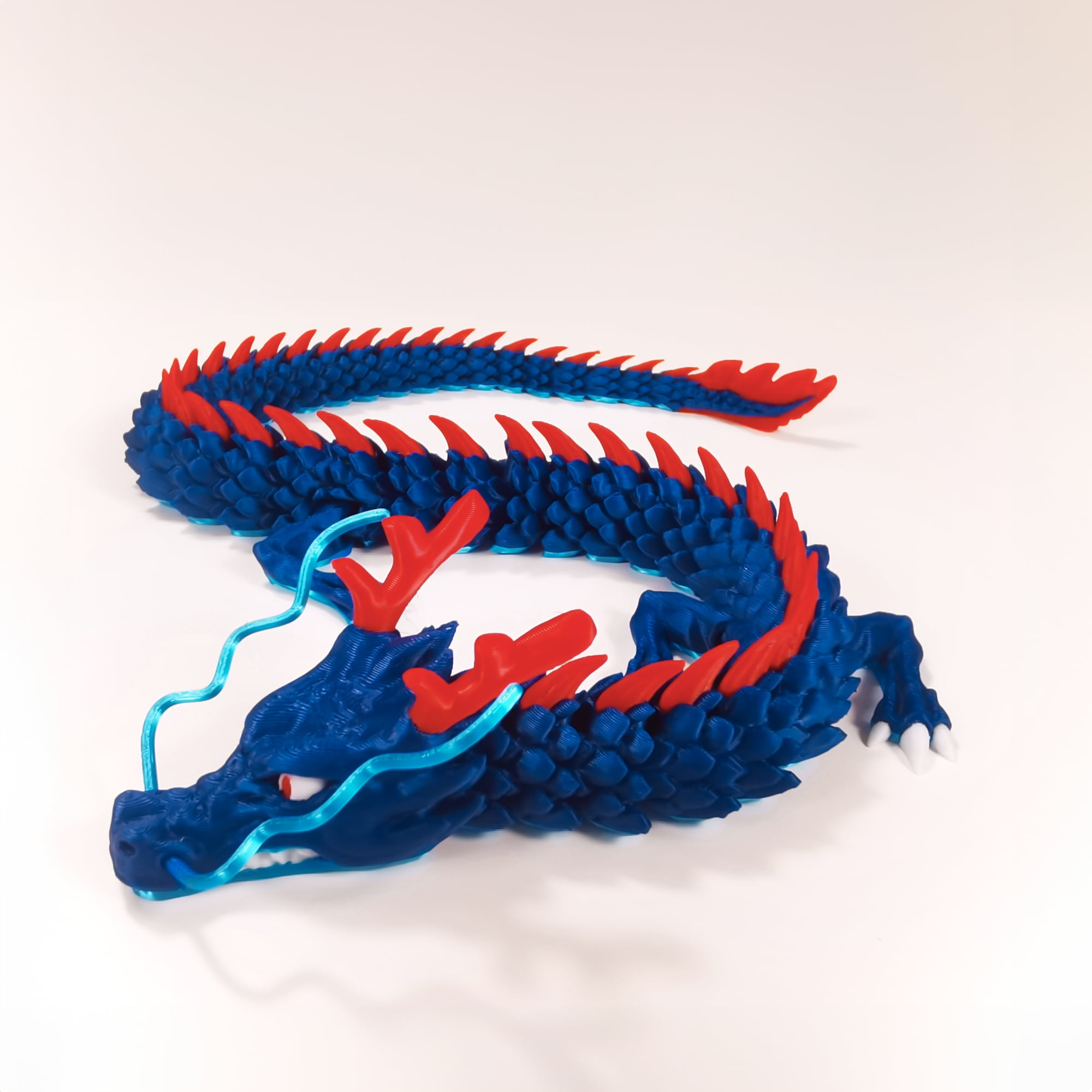 3D Printed Dragon - Customizable, Made to Order Articulated Fidget Mythical  Dragon Toy, Gift (XL, Dark Grey with Silvery Blue Belly)