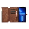 thumbnail image 6 of Decase for iPhone 14 Pro Max Wallet Case (2022 Release), Shockproof PU Leather Zipper Purse with Crossbody Strap & Wrist Strap Card Holder Cover for iPhone 14 Pro Max, Brown, 6 of 9
