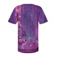 thumbnail image 5 of ICHUANYI Clearance Women Fashion Summer Sexy Fold Printed Regular Women Short Sleeves V Neck Button Top(Purple, XL) ICHUANYI WER2023081201186, 5 of 5