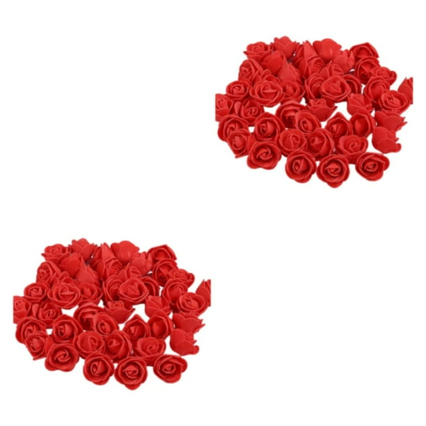 Advancent 500 unids/set y crea propios arreglos florales únicos con estas cabezas de rosas con fuerte rojo decorativo rojo 2Conjunto
