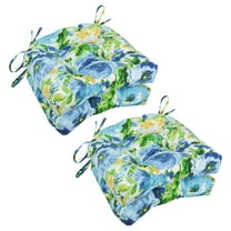 Blazing Needles 16-inch Polyester Patterned Outdoor U-shaped Chair Cushions (Set of 4)