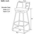 thumbnail image 5 of Andeworld 30" Swivel Barstools with Backs Metal Bar Stools Set of 2 Industrial Bar Height Stools with Wooden Seat Matte Black, 5 of 5