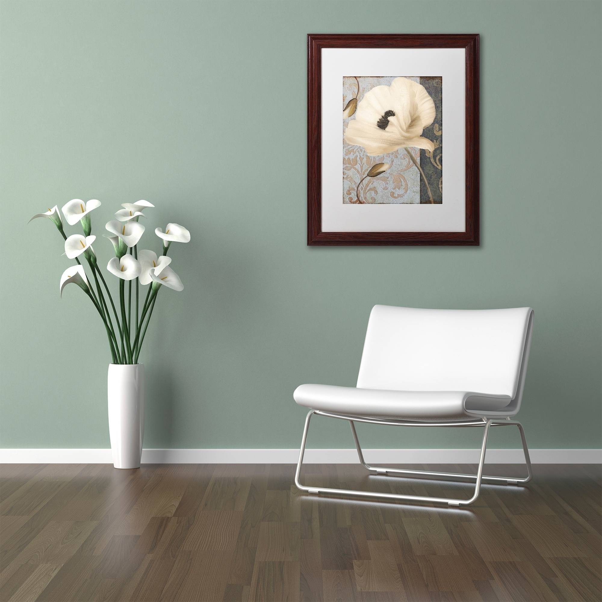 Trademark Fine Art "Poppy Brocade II" Canvas Art by Color Bakery White Matte, Wood Frame