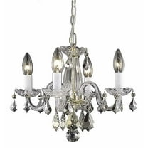 Elegant Lighting Rococo 15" 4 Light Royal Crystal Chandelier in Gold