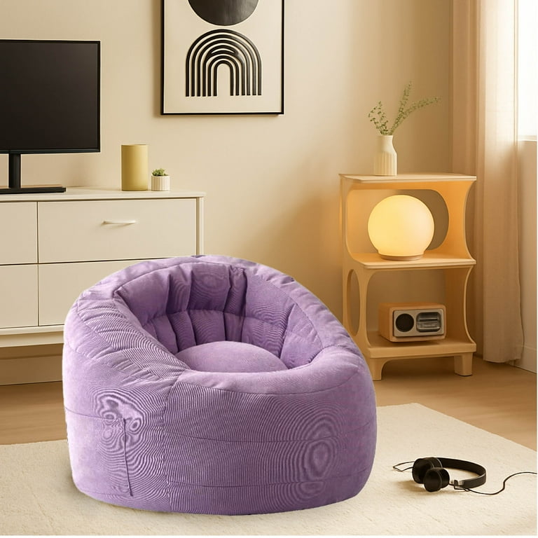 POD by Urban Shop, Plush Corduroy Bean Bag Chair with Pocket