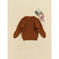 thumbnail image 5 of Wassery Kids Girls Boys Fall Sweater Toddler Baby Long Sleeve Round Neck Knit Pullover Solid Color Loose Fit Warm Knitwear Tops 12M-5T, 5 of 8