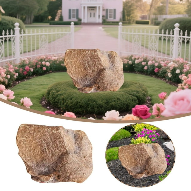 Realistic Faux Rocks for Landscaping - Lightweight Decorative Stones for Garden, Courtyard, Well Cover & Outdoor Decor - Durable & Natural Looking Artificial Rocks for Backyard, Yard & Patio Design