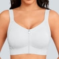 thumbnail image 2 of Wang6 Womens Front Zipper Wireless Sports Bras Seamless Plus Size Padded Workout Bras Full Coverage Running Yoga Gym Bralettes T Shirt Bra Light Gray XL, 2 of 5