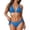 Blue, variant on Women Swimming Suit Two-Piece Bikini Set For Sexy Suspender Fringed Dance Costume Team Performance Costume Cloth Fringed Bikini Bra Set