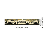 LUUFILx Military Themed We Will Miss You Banner, Army Tank Airplane Decor Background, Party Decors for Farewell Events Military Gatherings Soldier Send Offs Photography Backdrops