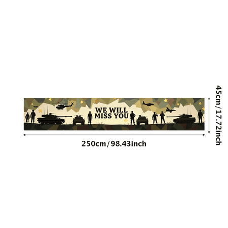 LUUFILx Military Themed We Will Miss You Banner, Army Tank Airplane Decor Background, Party Decors for Farewell Events Military Gatherings Soldier Send Offs Photography Backdrops