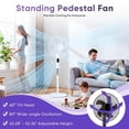 thumbnail image 6 of Sweetcrispy 16" Pedestal Fan with Remote, 3-Speed, 80° Oscillating, Height Adjustable, 15H Timer, Quiet Energy-Efficient, White, 6 of 7