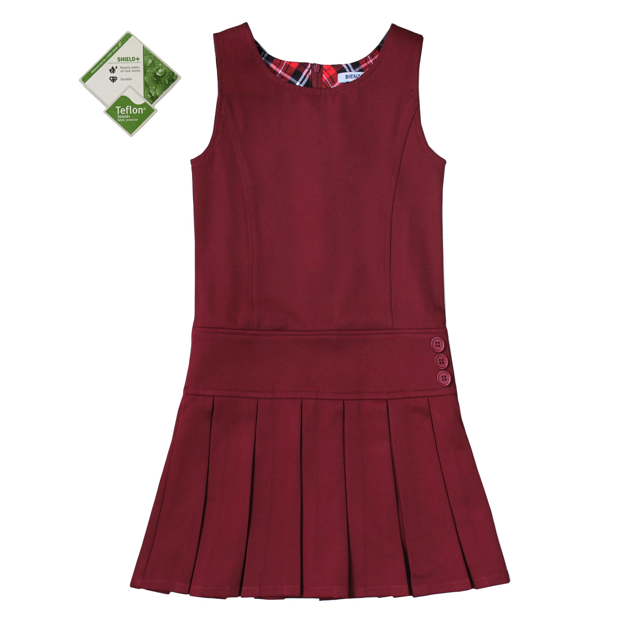 Bienzoe Girls Stretchy Pleated Durable School Uniforms Jumper