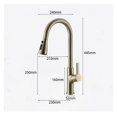 thumbnail image 3 of Kitchen Faucet Black Pull Out Kitchen Tap Brushed Gold Pull Down Kitchen Mixer Rotating Sink Faucet Mixer Tap Brass ,Effortless Installation, 3 of 4