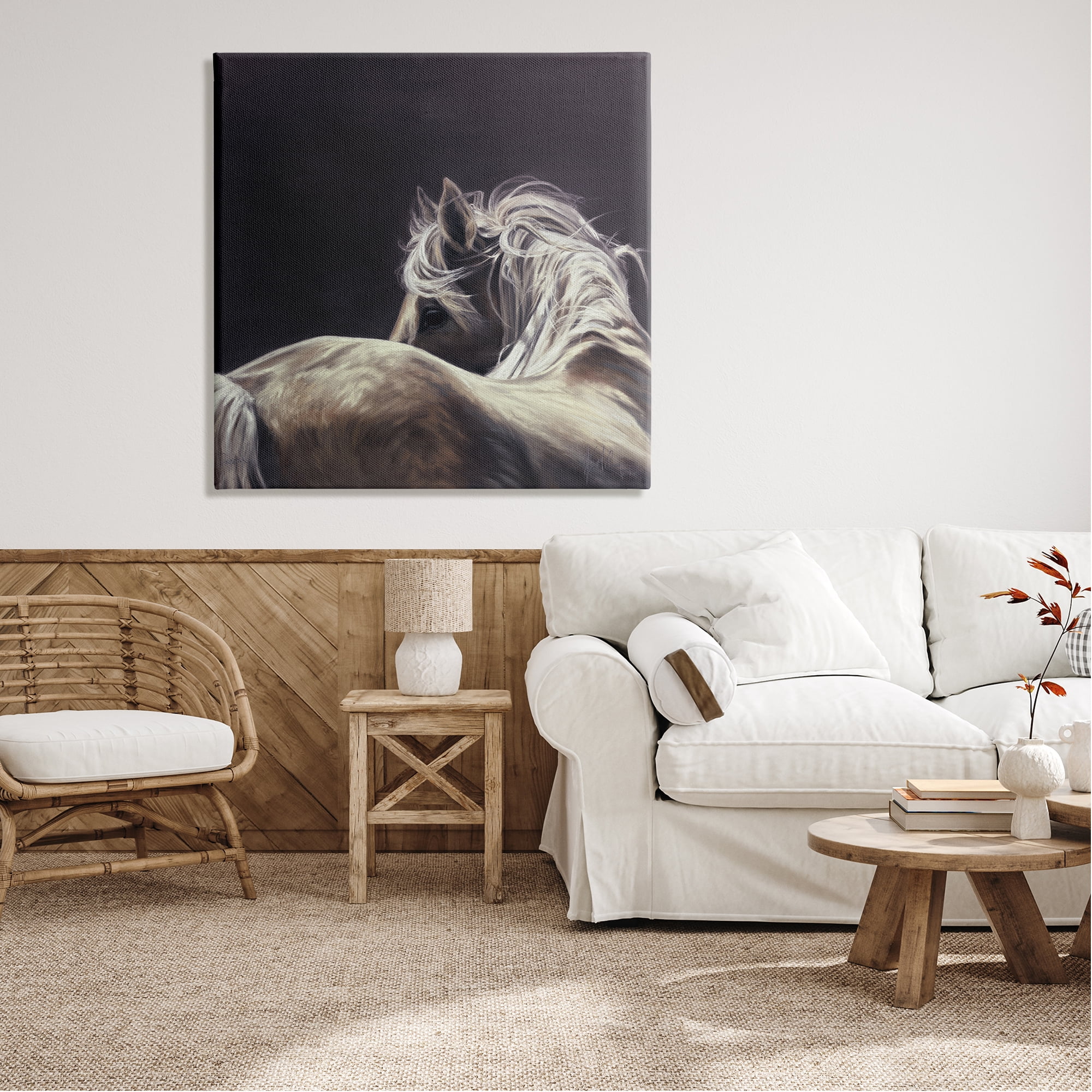 Stupell Industries Double Take Horse Portrait Animals & Insects Painting Gallery Wrapped Canvas Print Wall Art, 36 x 36