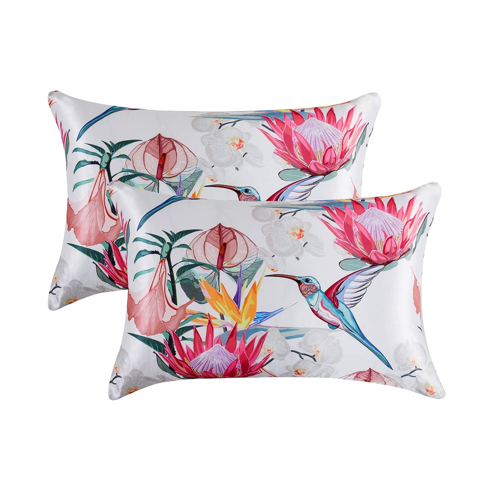 Auvideal Silk Pillow Cases Set of 2 Satin Pillow Case Standard Satin Pillowcase for Hair With