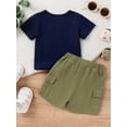 thumbnail image 4 of Nygoyerh Toddler Baby Boys Summer Outfits Animal Beach Print Short Sleeve Pocket T-Shirt with Cargo Shorts 2Pcs Infant Casual Shorts Sets for Daily Vacation 0-3 Years, 4 of 9