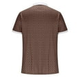 thumbnail image 5 of EWASWON Men's Short Sleeve Graphic Polo Shirt, Slim Fit Zip-Up Collar, Breathable Cotton Blend for Summer Casual Wear,Brown,Size XL, 5 of 6