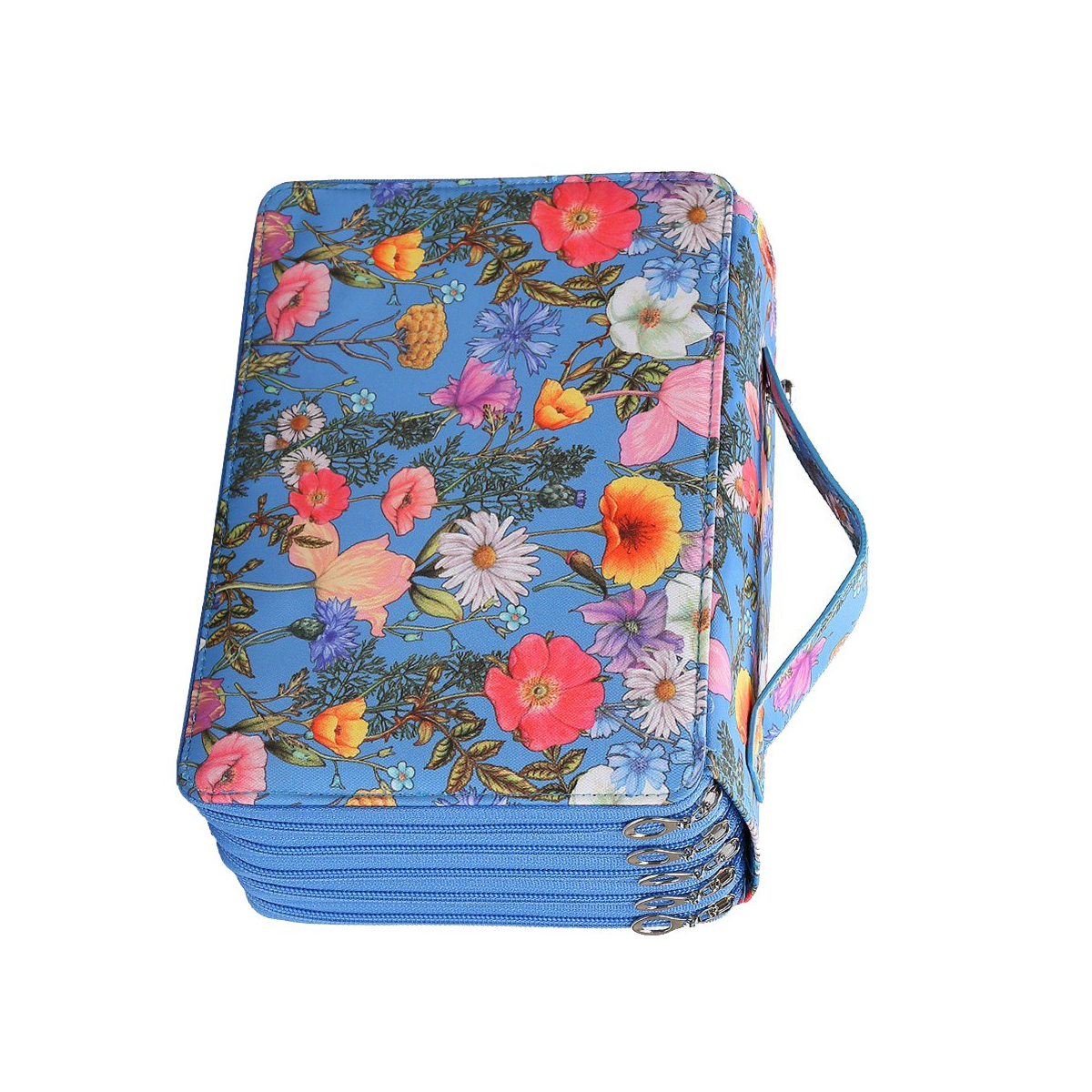 250 Slots Colored Pencil Case Organizer with 5 Layer Zipper-Large Capacity Pens Storage Holder Bag for Student Artist A