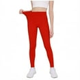 thumbnail image 2 of JTSRKL Girls Athletic Leggings Kids High Waist Lounge Stretch Sports Casual Skinny Pants Dance Workout Running Yoga Pants Red 11-12 Years, 2 of 6