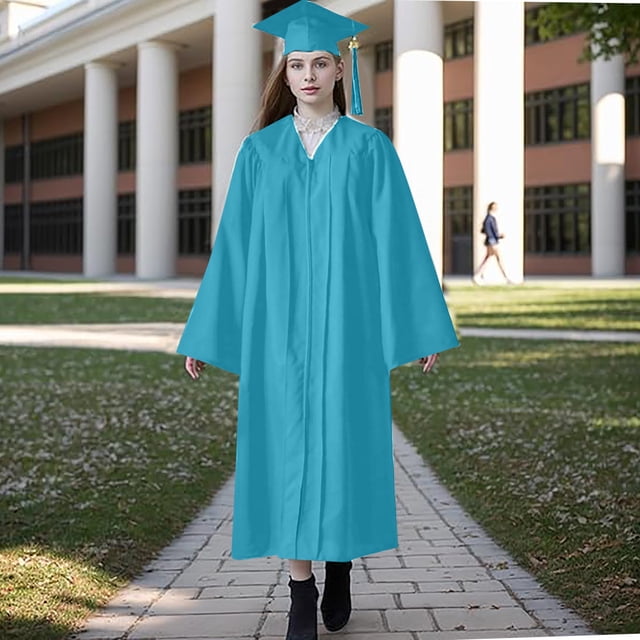 50 % de Rabais! Robes d'Été pour Femmes 2024, Robe à Manches Longues pour Femmes Couleur Unie Col Rond Robe Bleu Ciel 3TG
