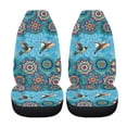 thumbnail image 5 of FOR U DESIGNS Boho Mandala Hummingbird Pattern Seat Covers for Cars Breathable 2 Pcs Front Seats Only Lightweight Universal Bucket Seat Covers Protector Fit for Automotive Truck SUV, 5 of 7