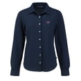 thumbnail image 2 of Women's Cutter & Buck Navy New York Giants  Advantage Eco Soft Pique Tri-Blend Long Sleeve Button-Up Shirt, 2 of 3